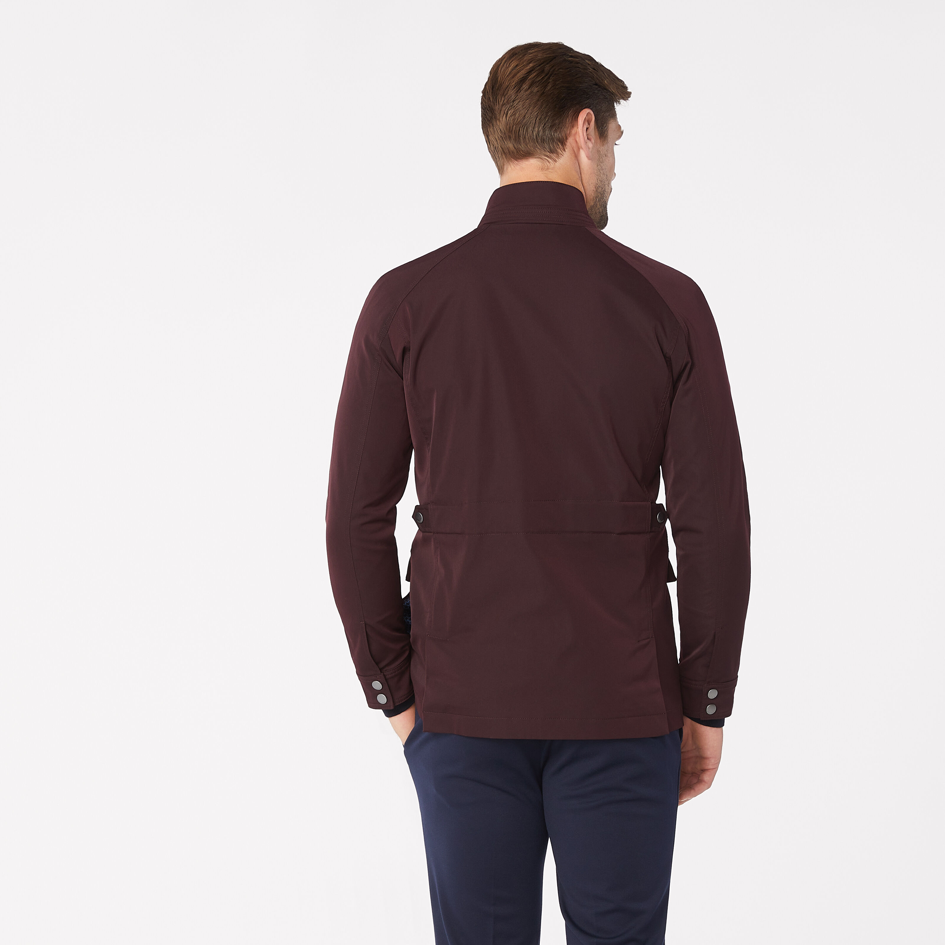 Burnley Burgundy 4 Pocket Utility Jacket Casual Coats